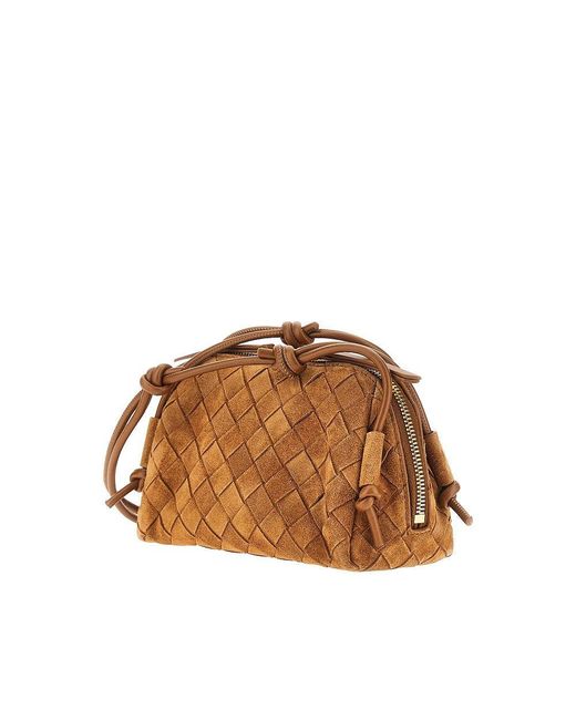 Bottega Veneta Brown Intrecciato Suede Leather 'Concert' Bag