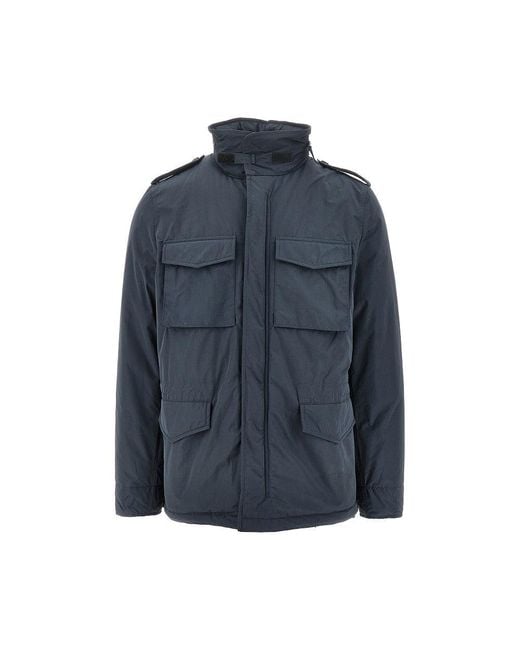 Aspesi Blue Padded Nylon Minifield Jacket for men