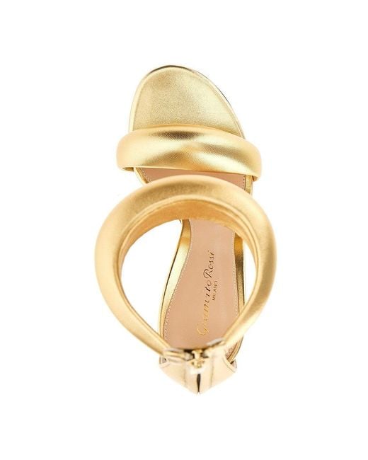 Gianvito Rossi Metallic 'Bijoux' Nappa Leather Sandals 38