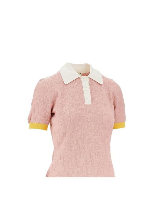Fendi Pink Jacquard Ff Knit Mini Dress