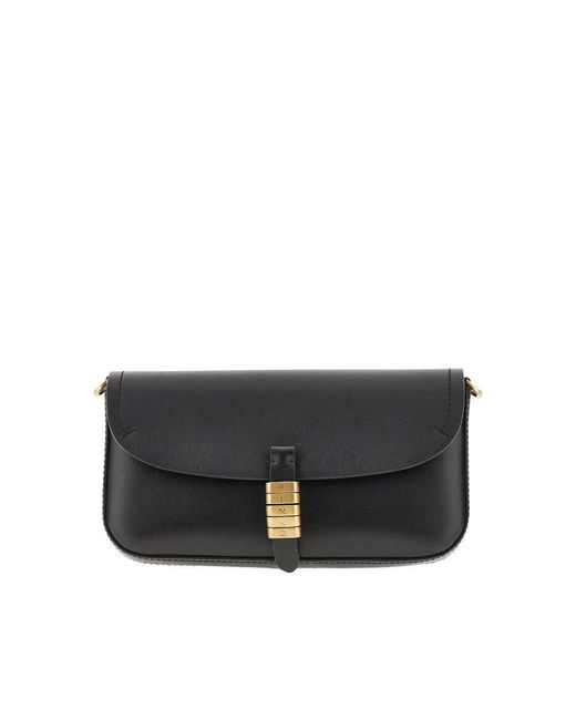 Pinko Black 'Saddle Flat' Leather Pouch