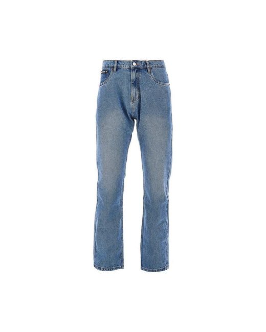 Pleasures Blue 'Rotten' Jeans With Skull Embroidery for men
