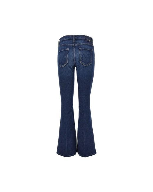 Mother Blue Stretch Cotton Denim Slared Jeans