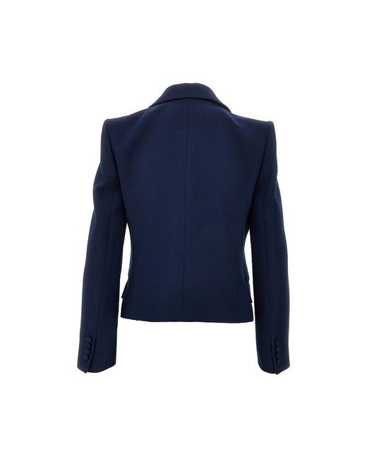 Valentino Viscose Jacket With Duchesse Bow in Blue | Lyst