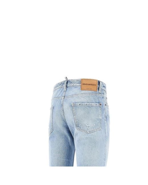 DSquared² Blue Distressed Denim Teddy Jeans for men