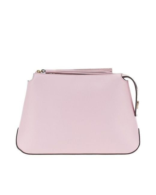 Pinko Pink Leather Pouch With Tassel