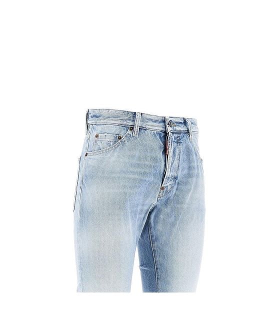 DSquared² Blue Distressed Denim Teddy Jeans for men