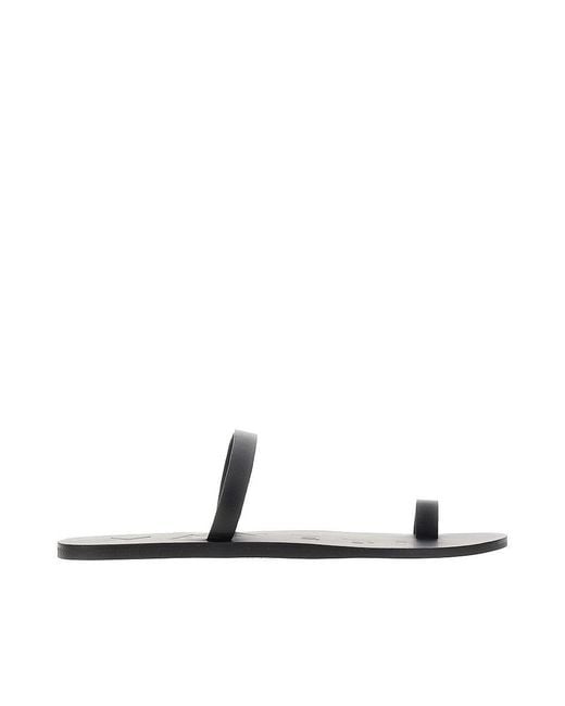 Manebí White Leather Thong Sandals