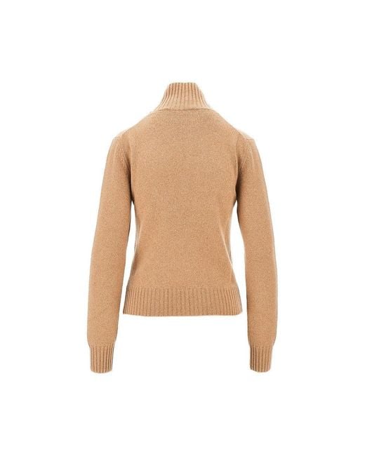 Pullover A Collo Alto di AMI in Natural