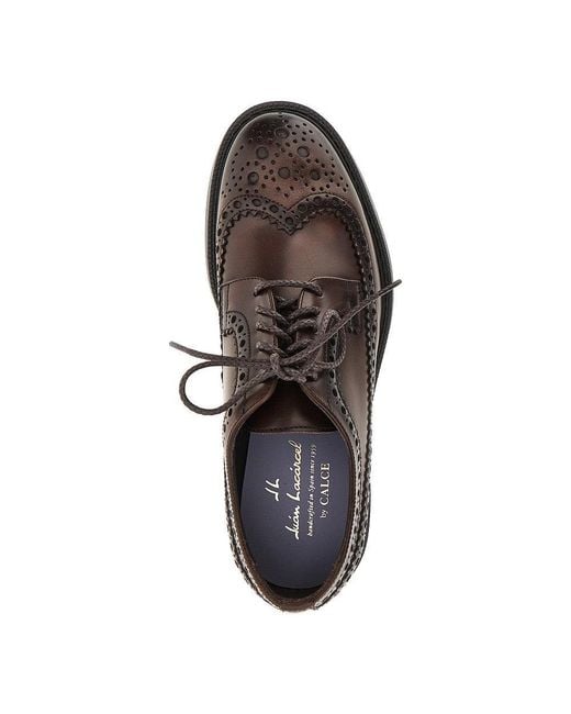 JUAN LACARCEL BY CALCE Brown Brushed Leather Lace-Up Shoes 42 for men