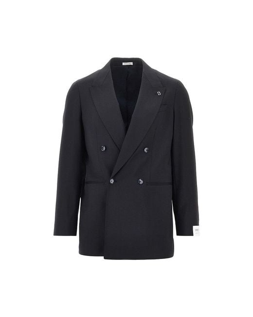 BRERAS Milano Blue 'Arezzo' Wool Double-Breasted Jacket for men