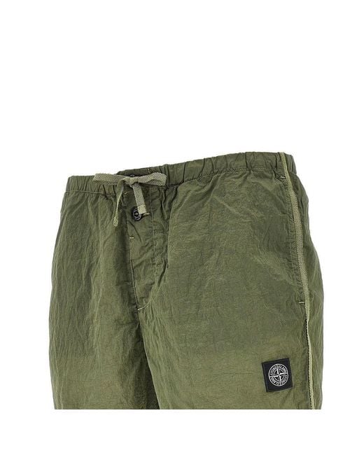Stone Island Green Metal Econyl Swim Shorts for men