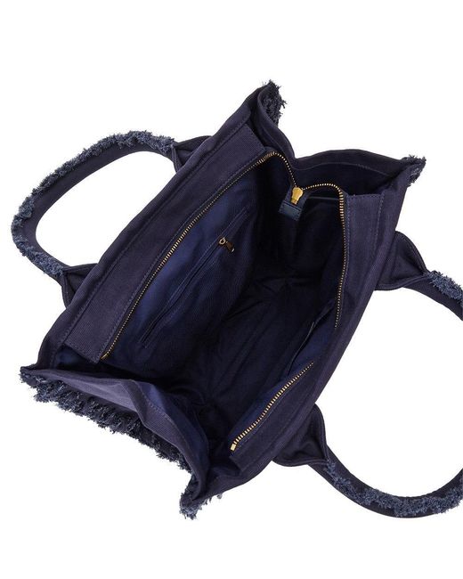 Pinko Blue Canvas Medium 'Beach' Shopping Bag