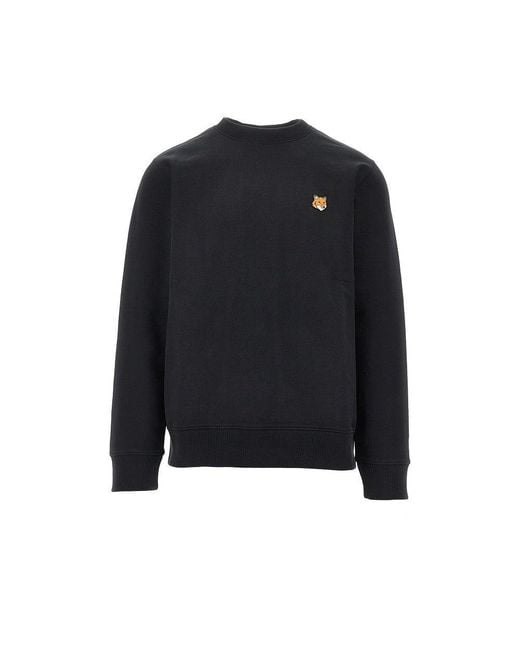 Maison Kitsuné Blue 'Fox Head' Patch Crewneck Sweatshirt for men