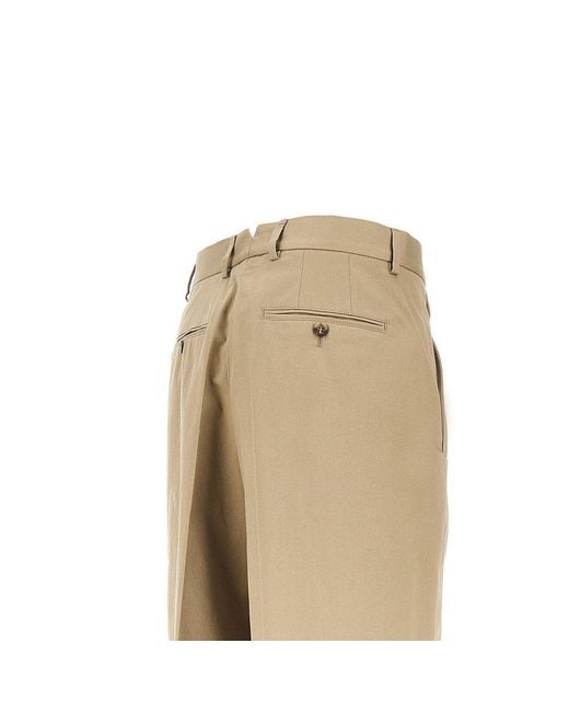 AMI Natural Cotton Gabardine Shorts With Darts for men