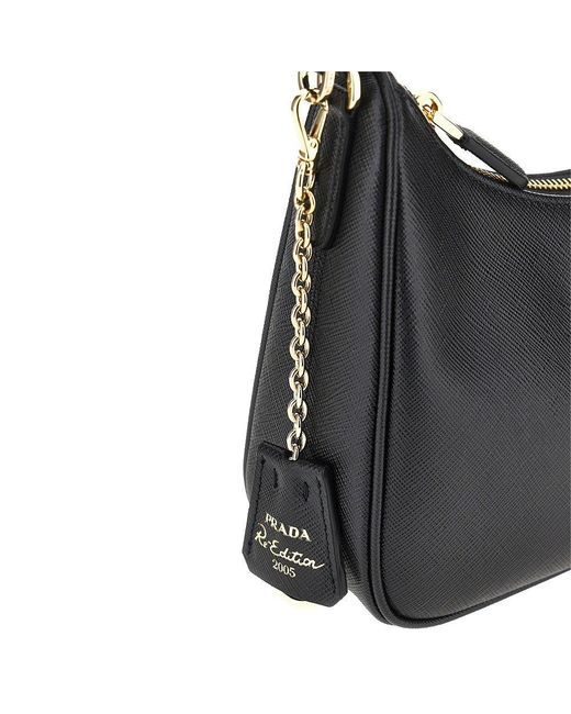 Prada Black Saffiano Leather Re-Edition 2005' Bag