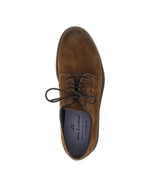 JUAN LACARCEL BY CALCE Brown Suede Leather Lace-Up Shoes for men