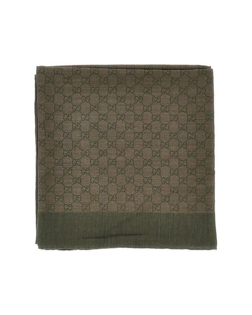 Gucci Green Silk And Wool-Blend Scarf for men