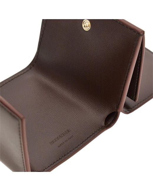 Jil Sander Brown Leather Mini Wallet