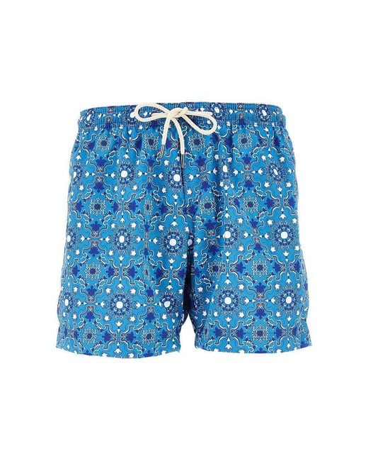 Peninsula Blue 'Rapallo' Printed Swim Shorts for men