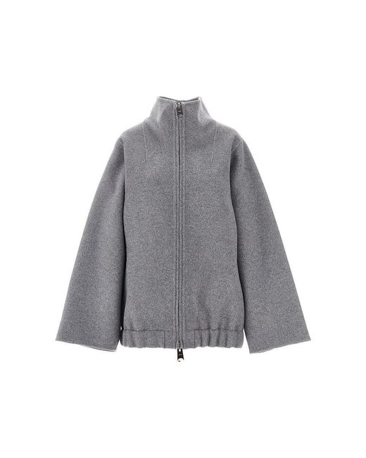 Khaite Gray 'Garret' Wool Double Oversized Jacket
