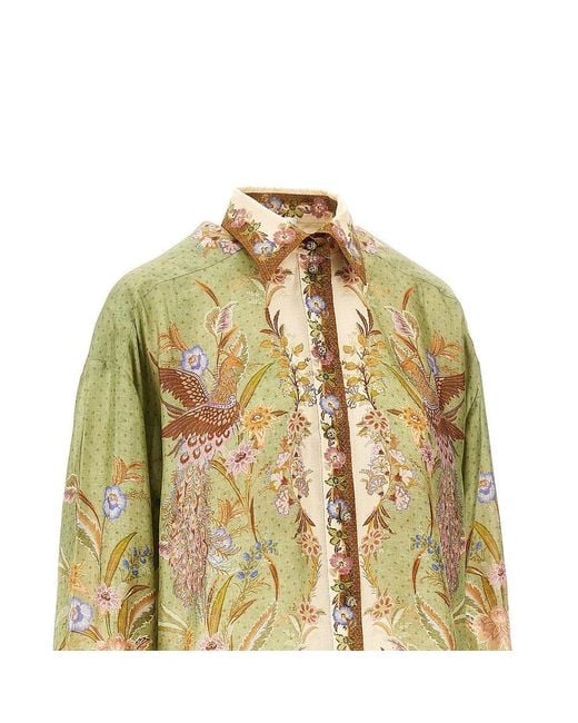 Zimmermann Metallic 'Indra' Silk Shirt