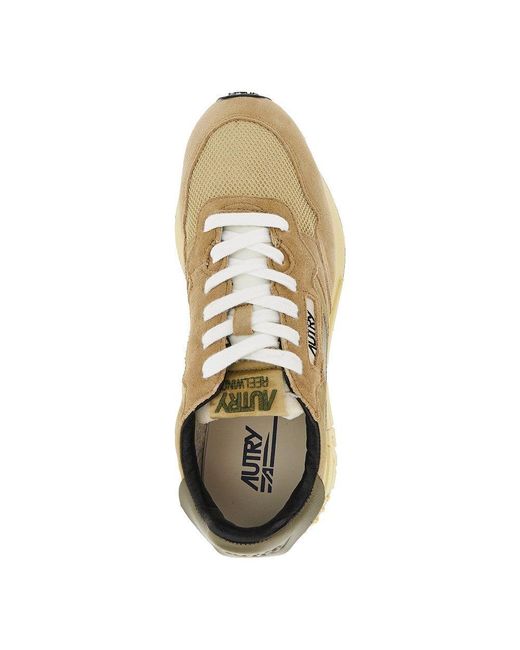 Autry Natural Suede And Nylon Reelwind Low Sneakers for men