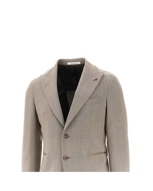 Tagliatore Gray Twill Tailored Single-Breasted Suit for men