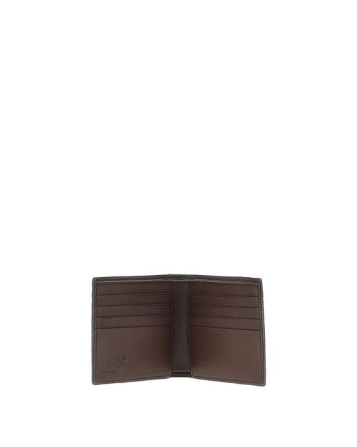 Loewe Brown Grained Leather 'Puzzle' Bi-Fold Wallet for men