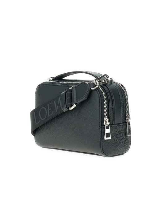 Loewe Black Grained Leather Mini Crossbody Bag for men