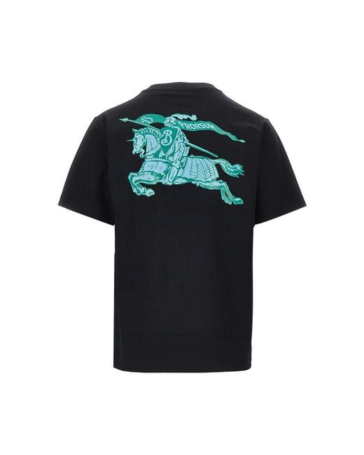 Burberry Black Heritage Logo Print T-Shirt for men