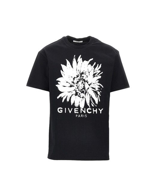 Givenchy Black Sunflower Print T-Shirt for men