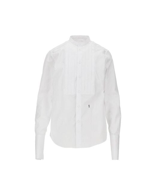 Fendi White Cotton Poplin Shirt for men
