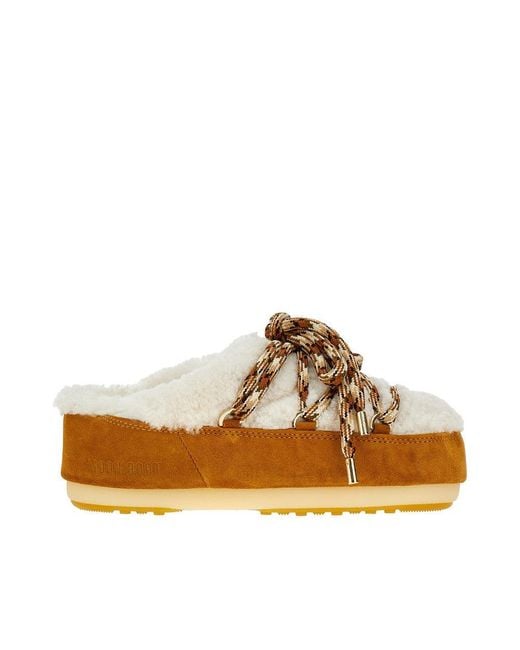 Moon Boot Brown Shearling 'Icon' Mules
