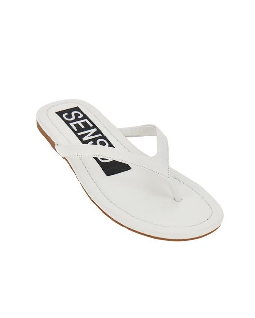 Senso White 'Norah I' Leather Thong Slides