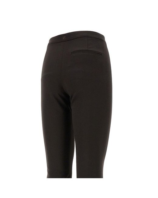 Courreges Black Stretch Wool Flared Trousers