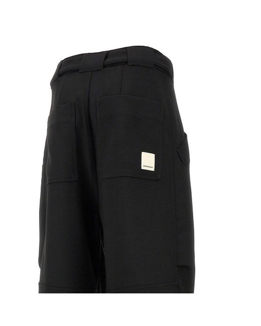 Emporio Armani Black Asv Twill Loose Fit Pants for men