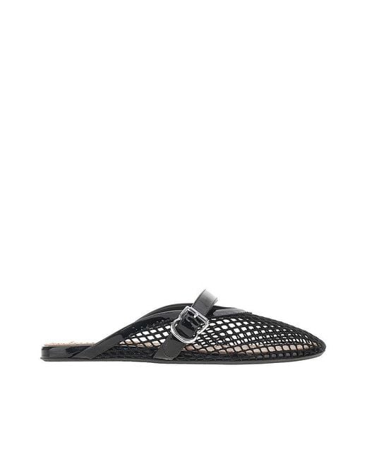 Alaïa Black Net Flat Mules