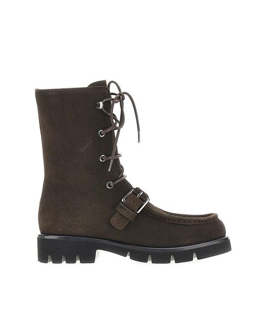 Emporio Armani Brown Suede Leather Ankle Boots