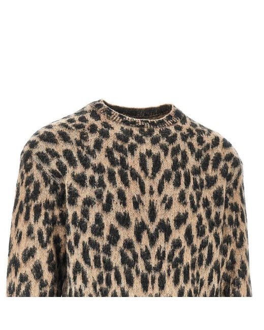Laneus Black Knitted Sweater With Spotted Motif for men