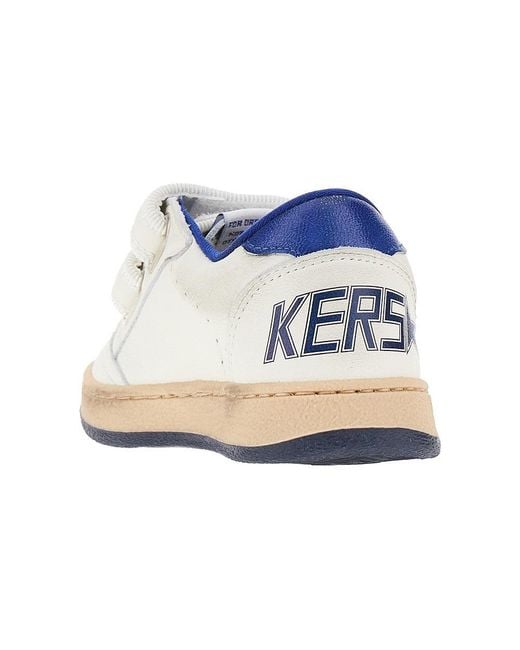 Golden Goose Deluxe Brand Blue 'Ball Star Strap' Leather Sneakers Kids