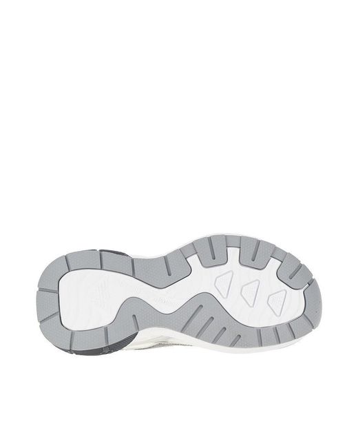 Emporio Armani White Mesh Sneakers With Metallized Details