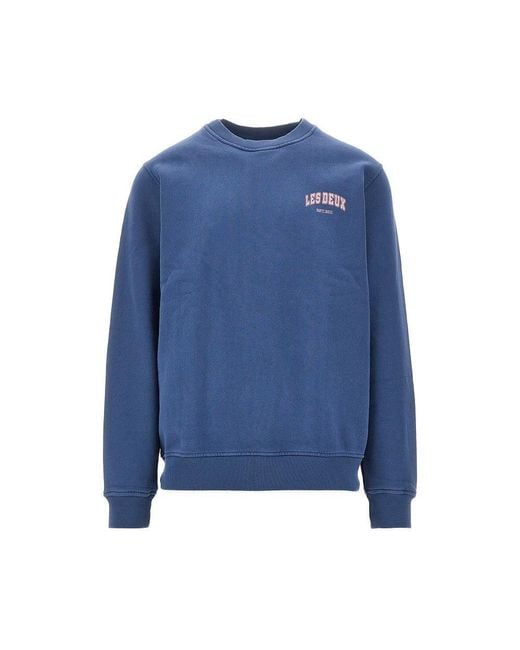 Les Deux Blue 'Brady Hoop' Crewneck Sweatshirt for men
