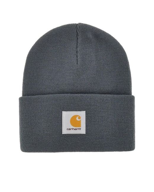 Carhartt Gray Logo Patch Beanie for men