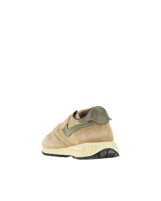 Autry Natural Suede And Nylon Reelwind Low Sneakers for men