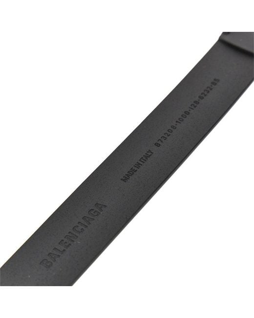 Balenciaga Black 'Oval Bb' Leather Belt for men