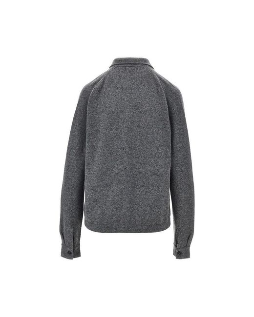 Totême  Gray Collared Cashmere Cardigan