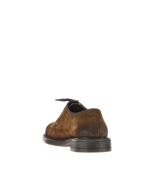 JUAN LACARCEL BY CALCE Brown Suede Leather Lace-Up Shoes for men