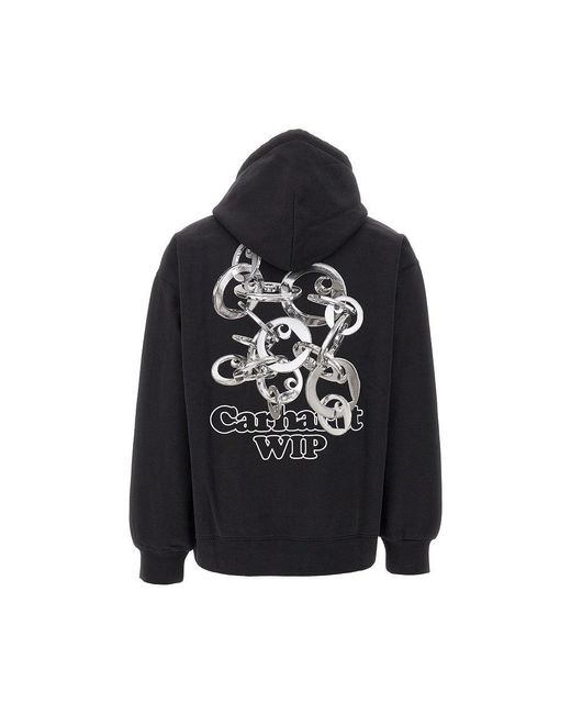 Carhartt Black 'Charm Link' Print Hoodie for men