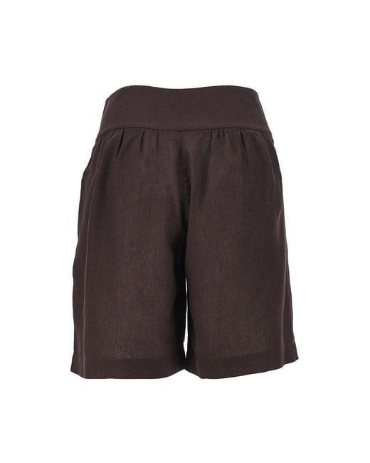 Emporio Armani Gray Viscose And Linen Shorts